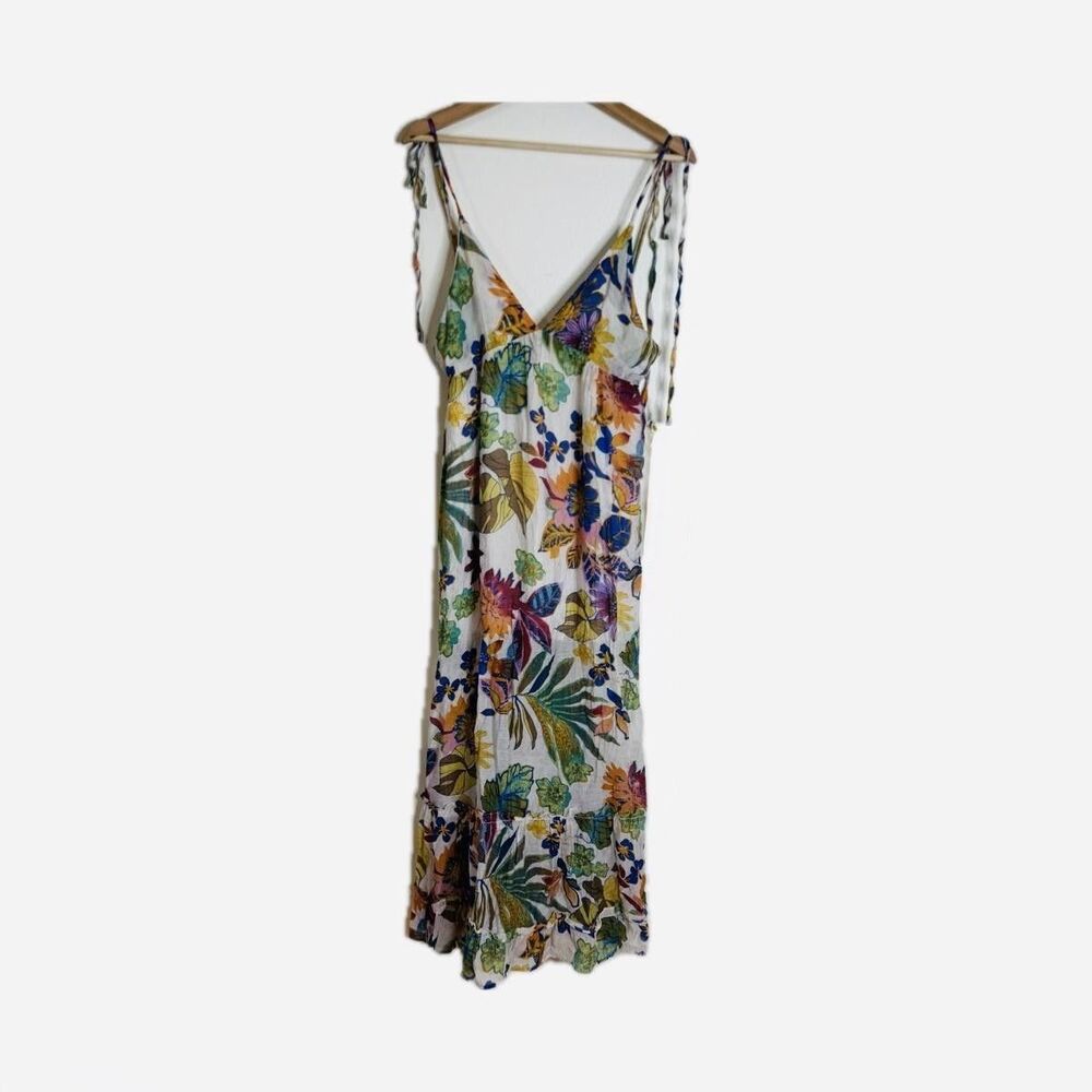 In April 1986 Dress Womens Small Medium Floral Maxi Boho Sundress Lined colorful